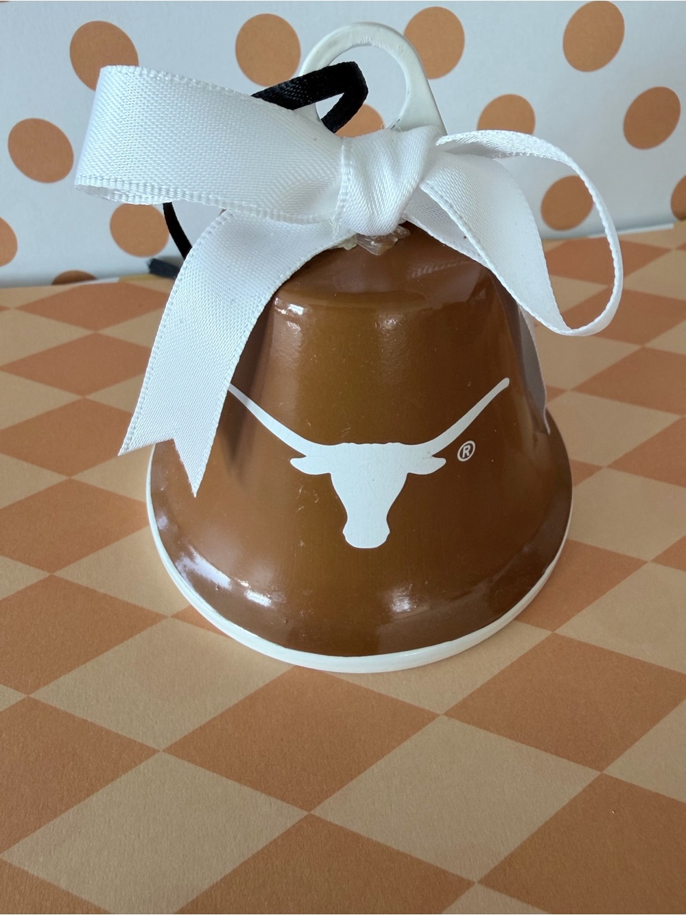 University of Texas Longhorn Ceramic Bell Ornament